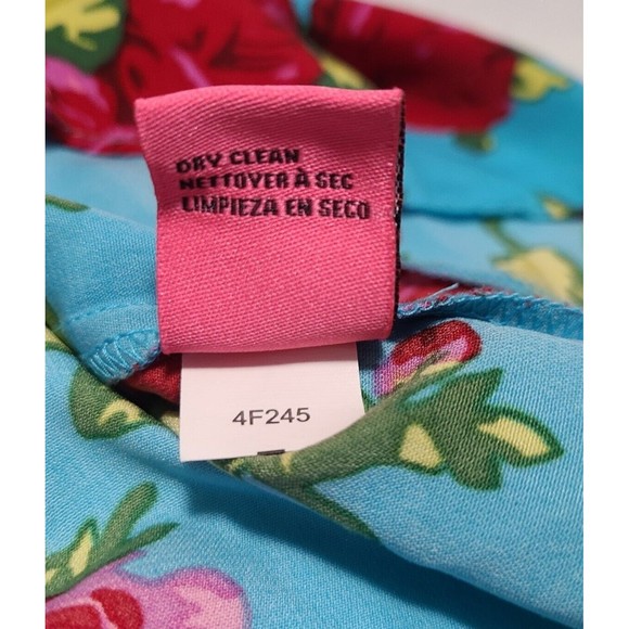 Betsey Johnson Tunic Top Women's M Colorful Floral Bell Sleeve Tie Sash Blouse - Picture 10 of 11